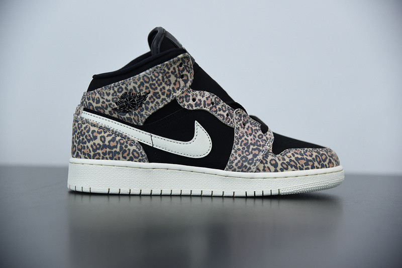 air jordan 1 mid se gs ''leopard'' bq6931-021
