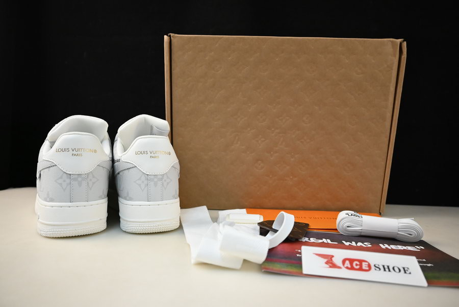 2022 lvt x nike air force 1 07 low white grey ld4631-201
