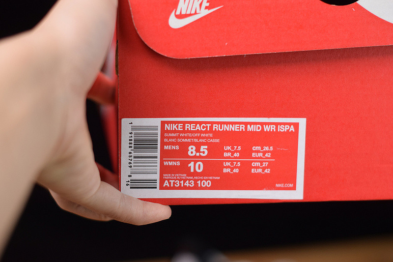 nike react runnerr mid wr ispa white light crimson at3143-100