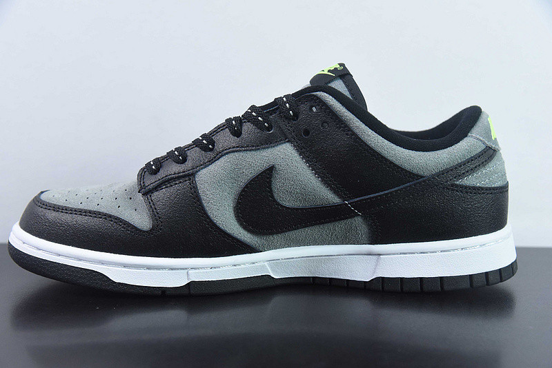 nike dunk low "black/grey/neon green" fq2205-001
