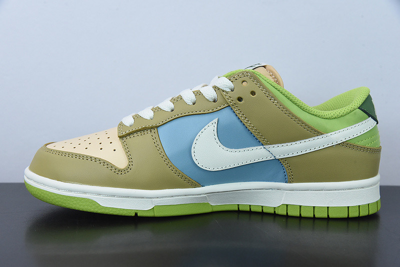 nike sb dunk low gs barley yellow sail white bright green dv9108-711