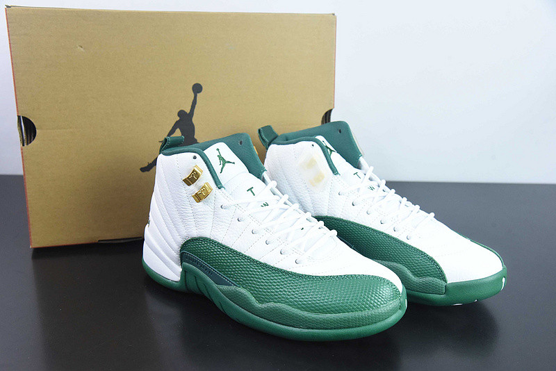 air jordan 12 white and green