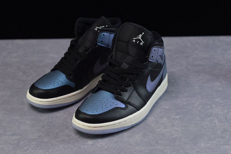 air jordan 1 mid iredescent black (w) bq6472-009