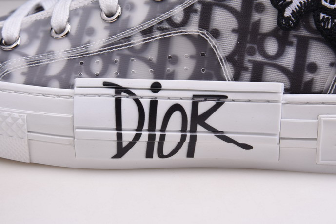 dio* b23 oblique high-top white sneaker